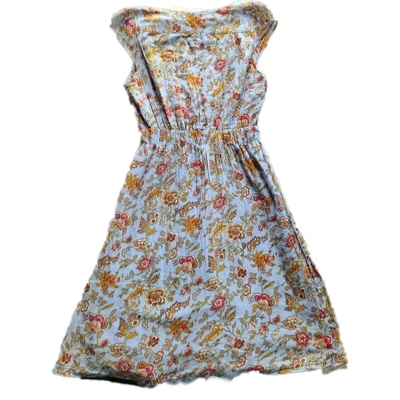 Derek Heart Blue Flower Paisley Flowy Dress Small - Picture 2 of 5